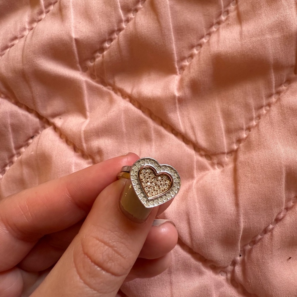 Swarovski Crystal Interlocking Heart Rings